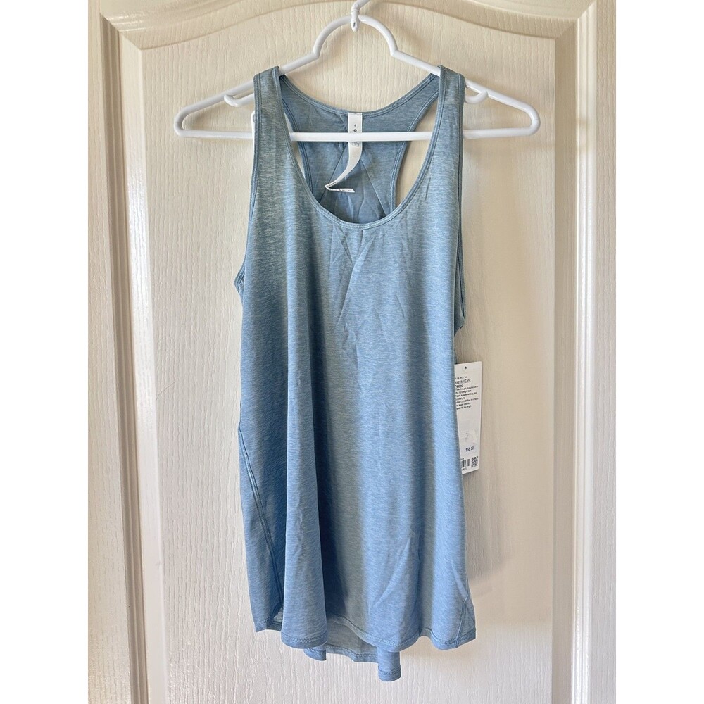 NWT Lululemon Essential Tank Pleated Blue Cast Size 4